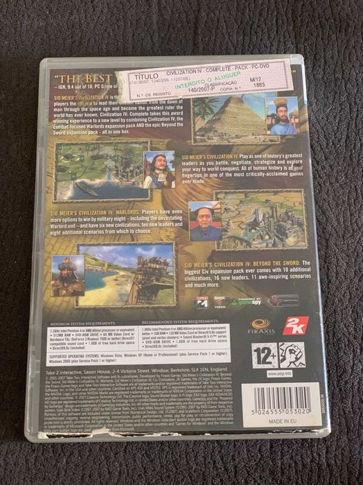 Sid Meier's Civilization IV: Complete - PC DVD Jogo