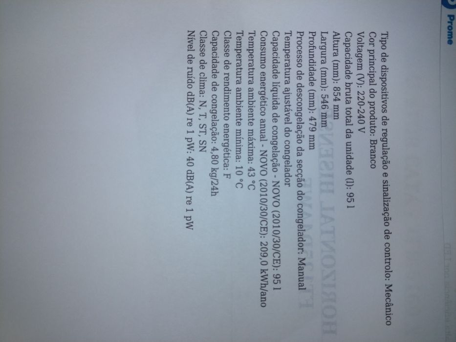 Arca congeladora/refrigeradora horizontal, nova.