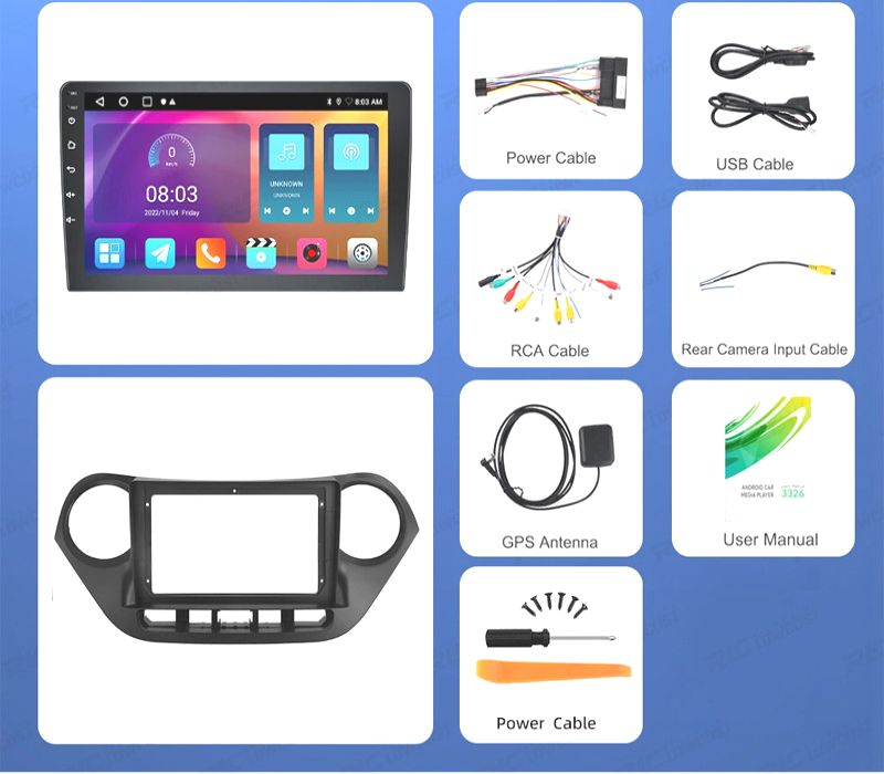 RÁDIO GPS ANDROID 13 HYUNDAI I10 14-19