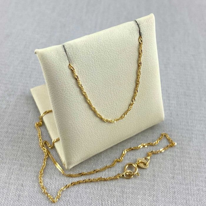 ZŁOTY łańcuszek splot SINGAPUR PRÓBA 585 (14K) długość 45 cm