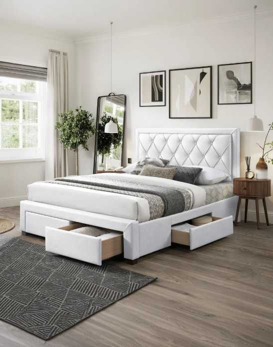 Cama de casal branca com 4 gavetas 160 x 200 cm com 1 mês