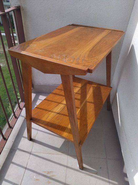 stolik szafka RTV retro PRL vintage drewno połysk