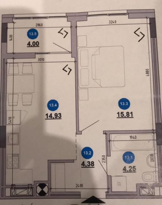 1-комнатная квартира по адресу (площадь 44 м²) - Atlanta.ua - фото 13