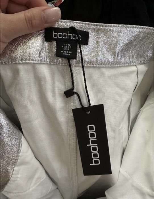Штани сріблясті boohoo