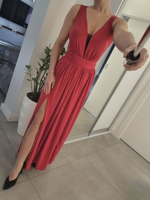 Sukienka czerwona maxi S
