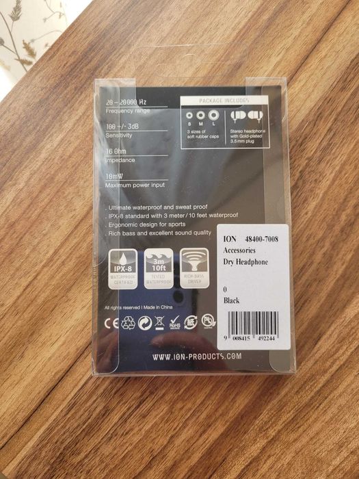 ION dry headphones, słuchawki wodoodporne
