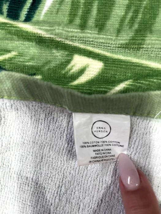 Toalha de praia/piscina com estampado de folhas , 100% algodão