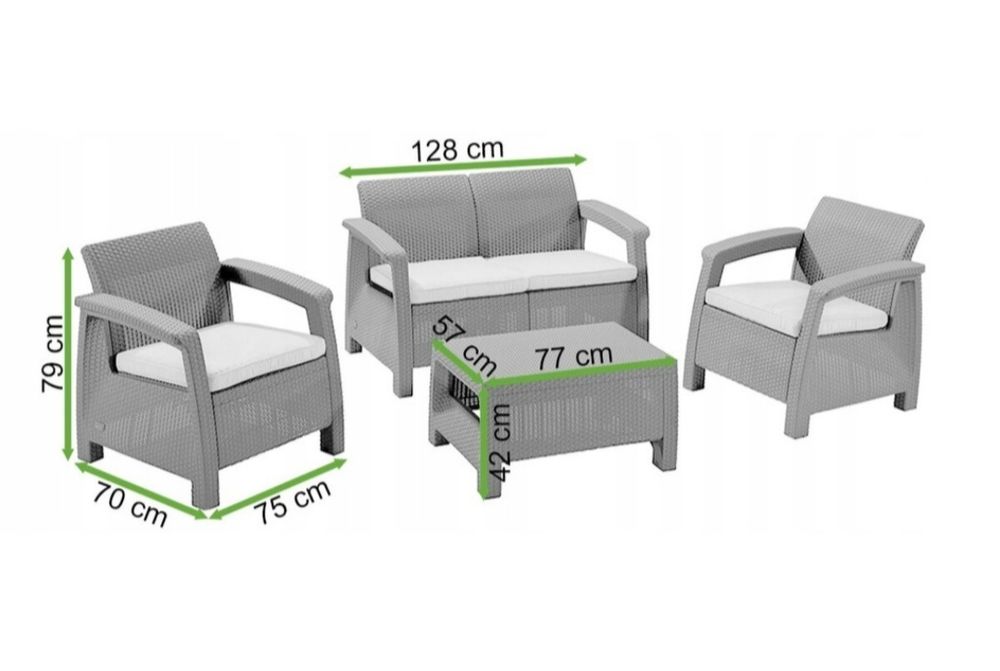 Zestaw Mebli Ogrodowych  CORFU  Grafit