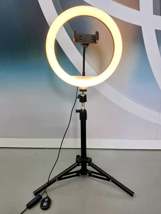 Ring Light com Tripé, Suporte de Telemóvel e Comando NOVO