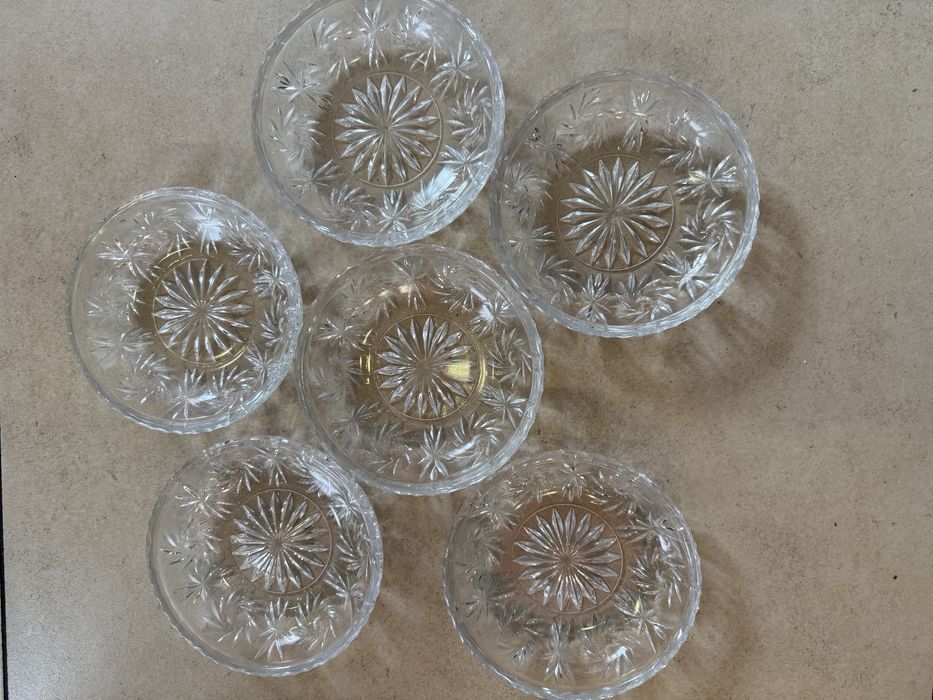Miseczki, talerzyki, podstawki kryształowe PRL
