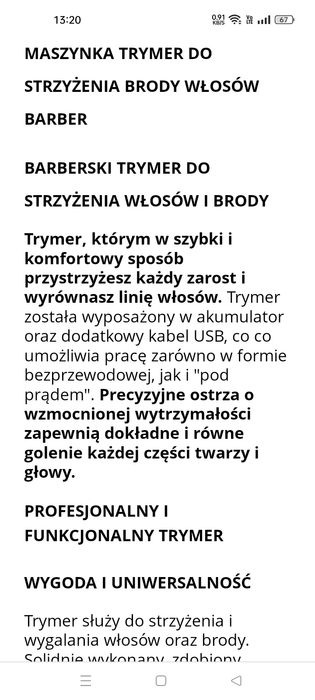 Maszynka trymer do strzyżenia włosów,brody
