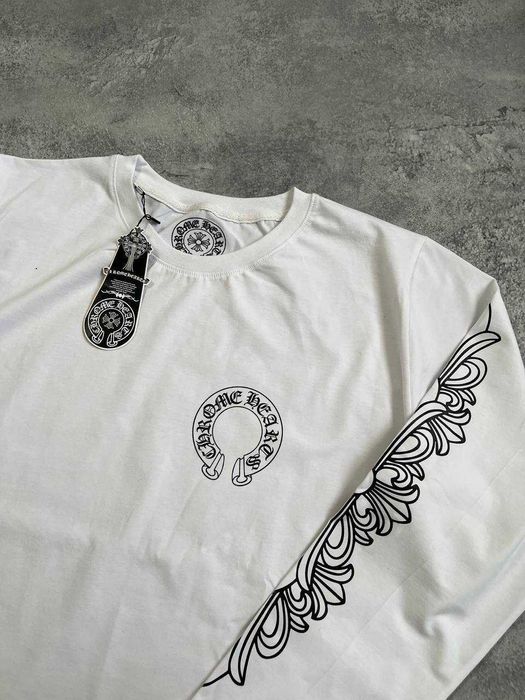 Білий Лонгслів Chrome Hearts з бірками (Хром Хартс)