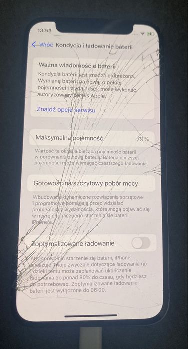 iPhone 12 mini fioletowy, zbity ekran-problem z SIM