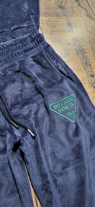Granatowy włoski dres damski premium welurowy welur cudo S