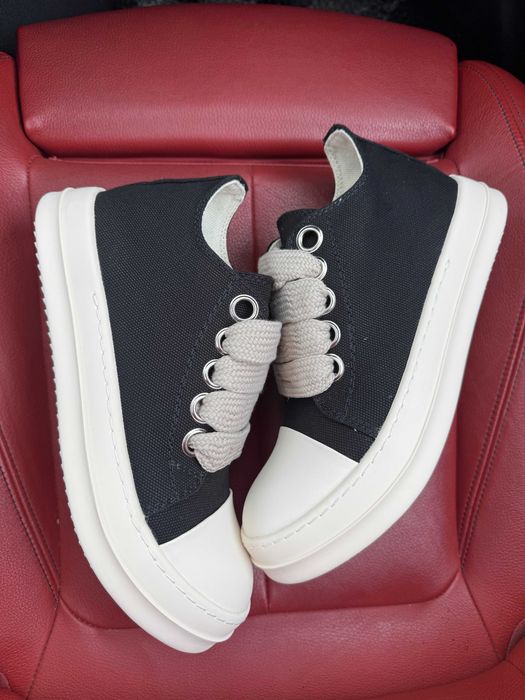 (БЕЗ ПЕРЕДОПЛАТИ) Rick Owens Ramones Jumbo Lace Black White рікуенс