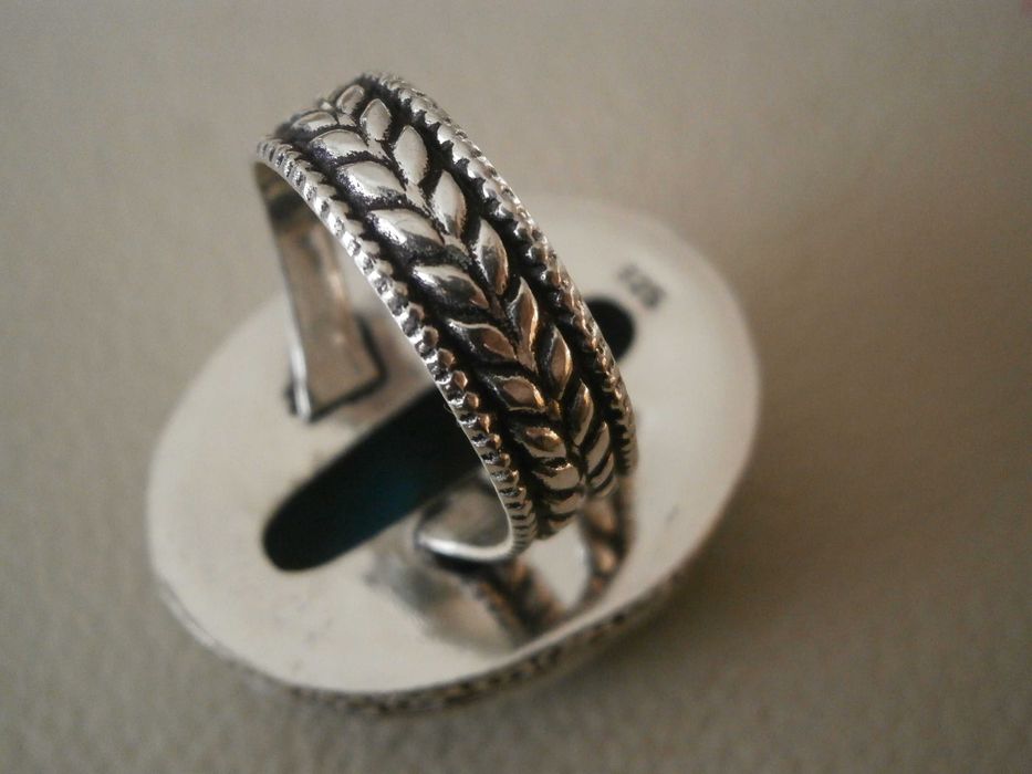 Anel Antigo Prata e Pedra Semipreciosa Turquesa !