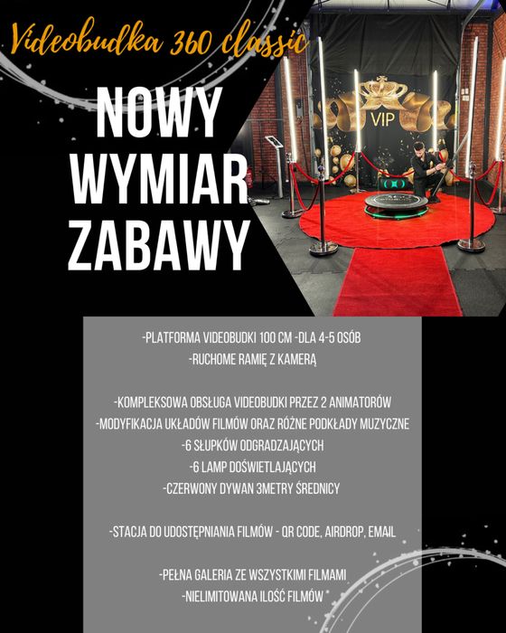 Fotobudka Sky 360 Spinner Pro dla 10-15 osób overhead fotobrama