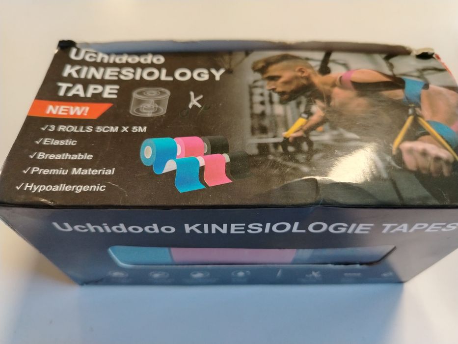 Taśma kinezjologiczna zestaw 3szt 5cmx5m tejp tejpy  plus dyspenser