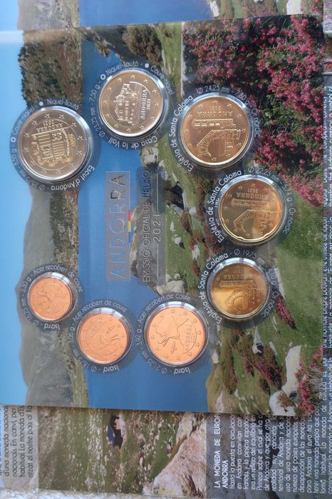 Carteira set Moedas EURO Coins - ANDORRA (Vários Anos)