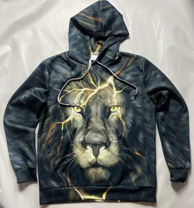 LEW LION KOT męska bluza z  kapturem rozmiar/ hoodie  S