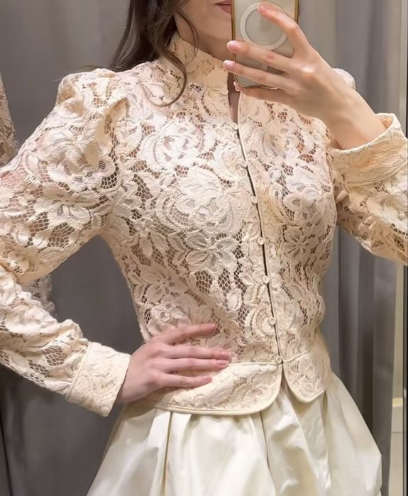 Жакет блейзер Zara кружевной премиум
