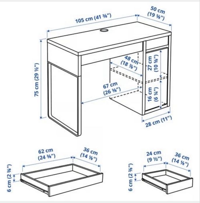 Secretaria Micke Ikea 105x50