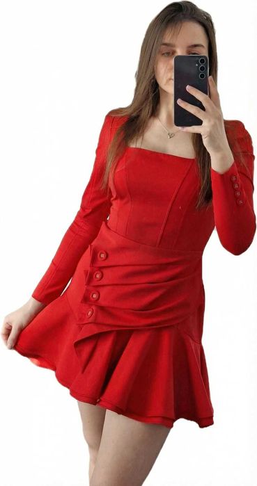 Sukienka LOU Aisha XS Czerwona - MINI - Stan Idealny!