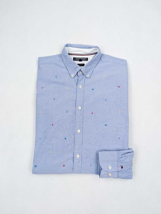Tommy Hilfiger niebieska koszula M logo