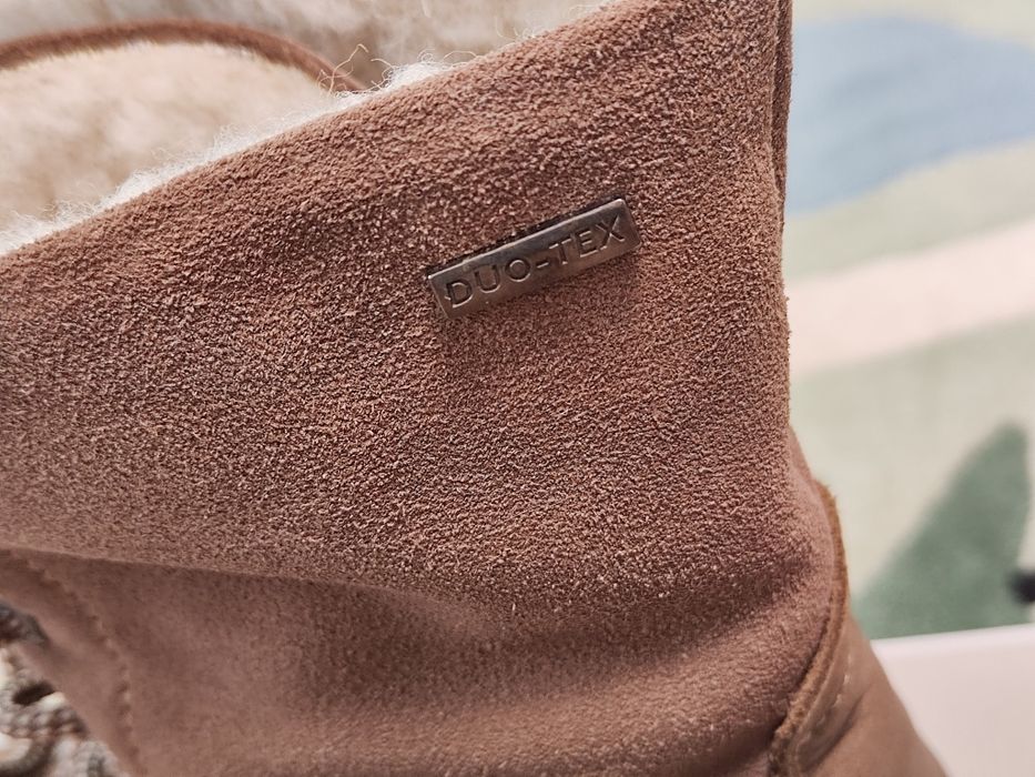 Botki sznurowane skóra wełna Tamaris