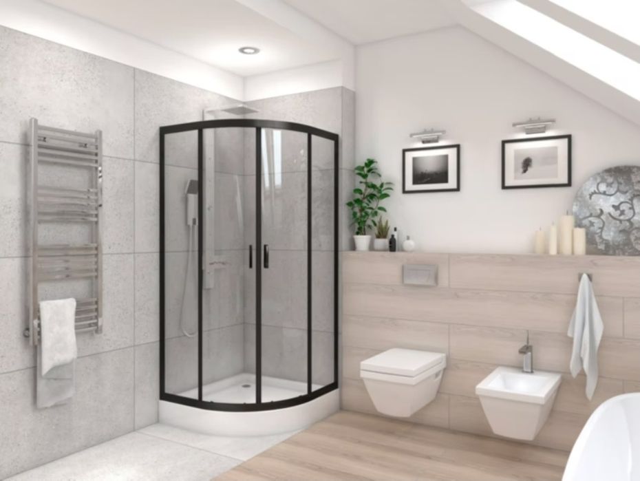 Nowa Kabina prysznicowa z brodzikiem Durasan Maxima Black N 80