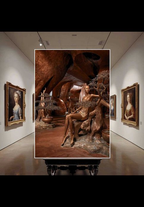 Obraz na płótnie - Kobieta w Miedzi - wielkość 75cm x 108cm