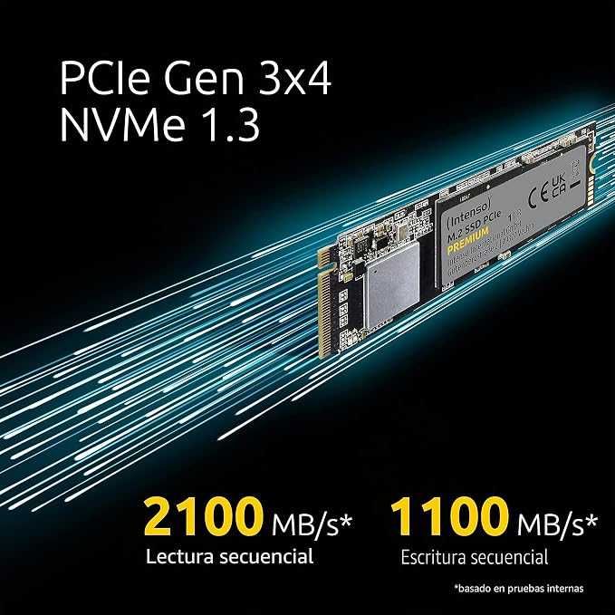 SSD M.2 NVMe PCIe Gen3x4 250GB Intenso Premium 2280 Interno Novo