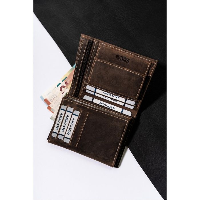 duży portfel męski z bydlęcej skóry naturalnej - buffalo wild