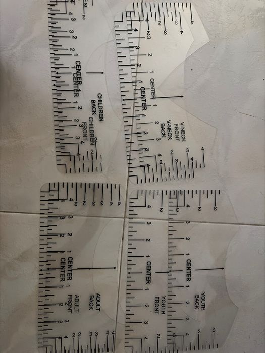 Kit 4 Réguas de Alinhamento para T-Shirts / Costura (DTF, Sublimação, Vinil)