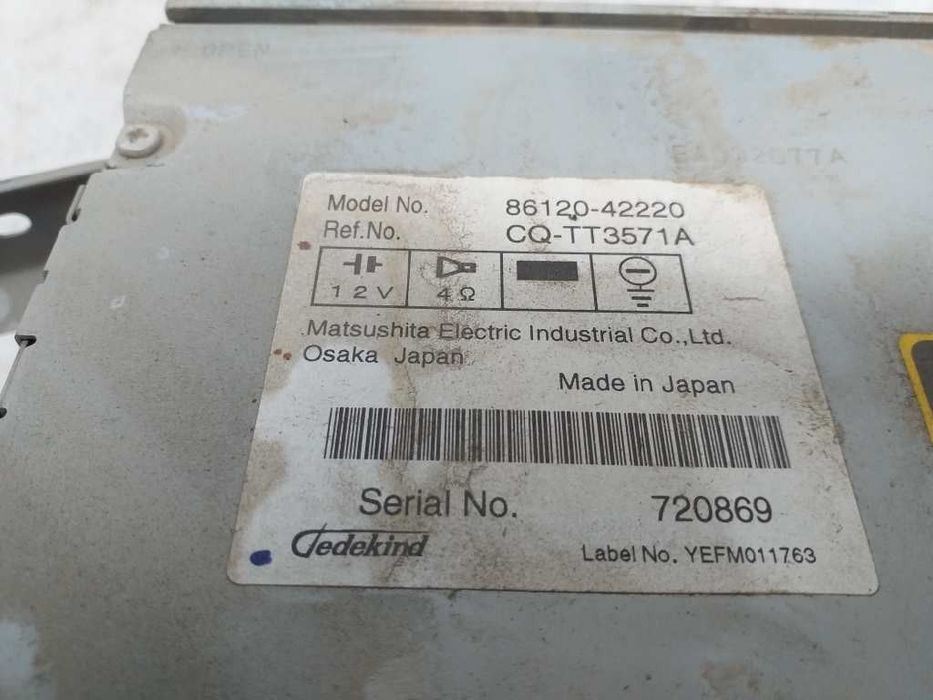 SISTEMA AUDIO / RADIO CD TOYOTA RAV 4 III 2007 -8612042221