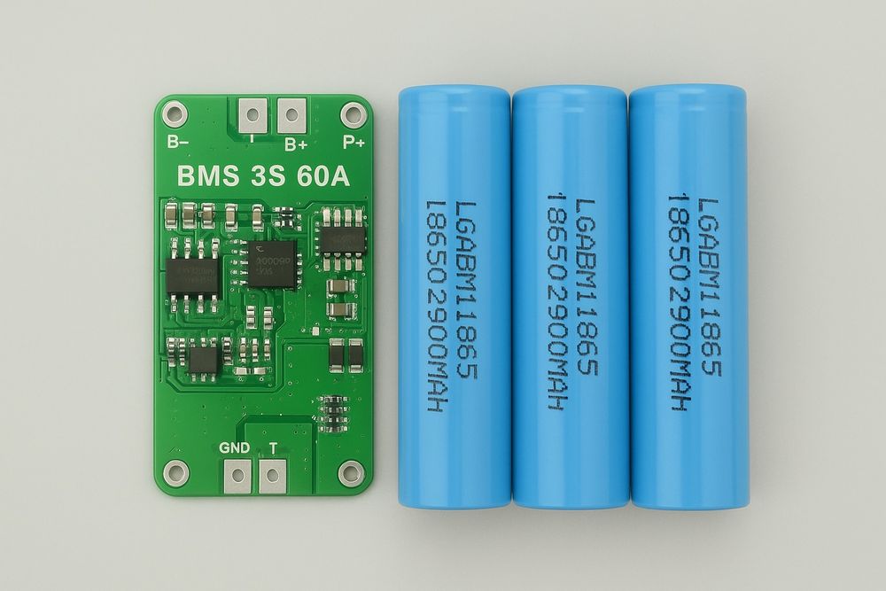 Плата захисту BMS 3S 60A + Li-Ion високотокові 18650 LG 2900mAh збірка