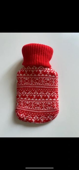 Czerwony termofor zimowy świąteczny wzorek Nowy z metką