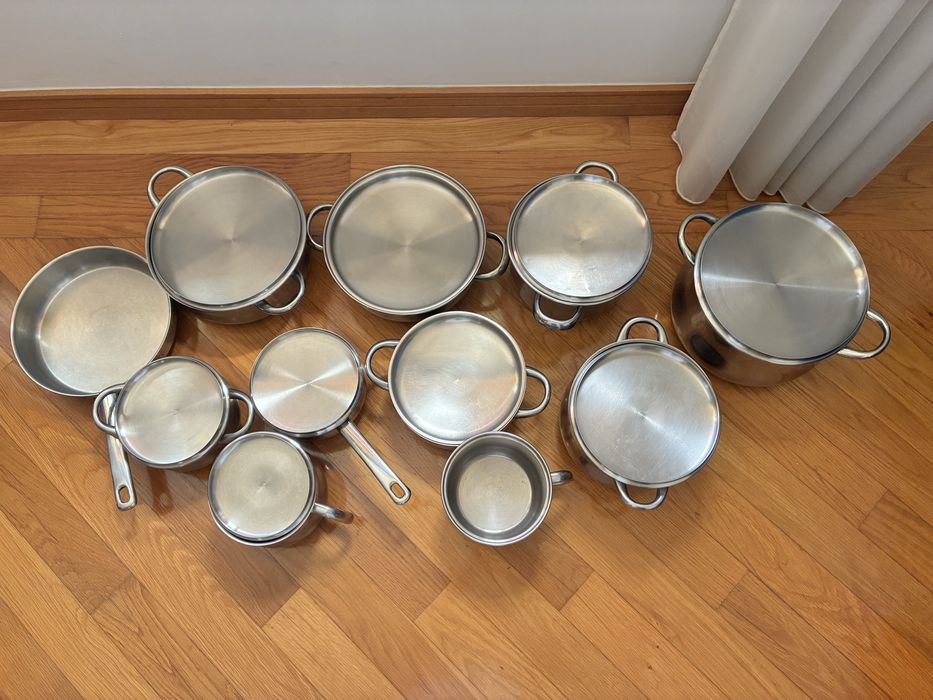 Conjunto de 11 panelas de inox
