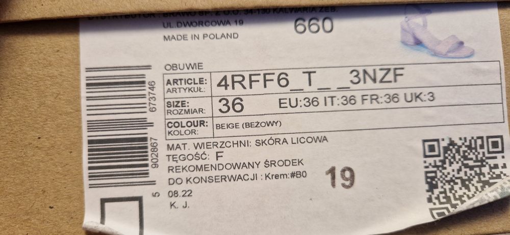 Sandałki Rylłko  36 - nowe, 5cm.