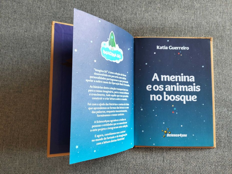 Livro juvenil "A menina e os animais no bosque" de Katia Guerreiro