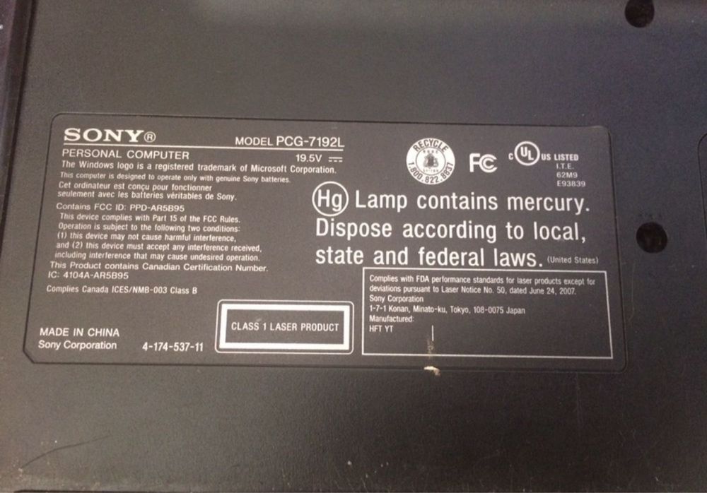 Ноутбук Sony vaio