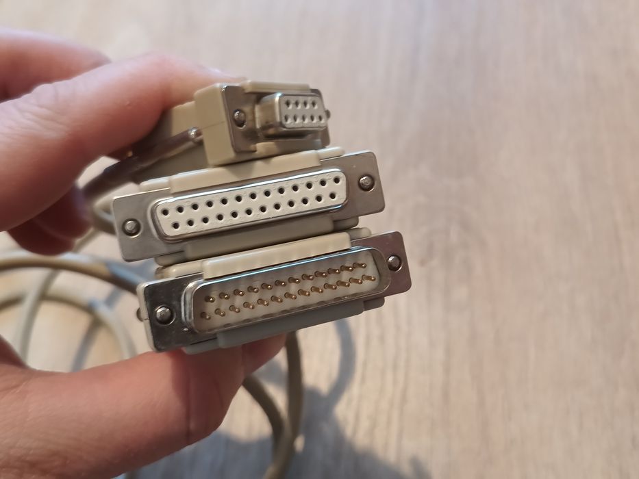 Nietypowy kabel LPT+COM \ DB25 -> DB25 + DB9 \ POS \ PLC \ Printer