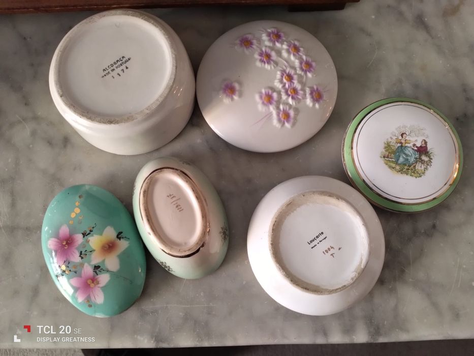 Conjunto de 3 Caixinhas / Porta-Jóias em Louça Portuguesa