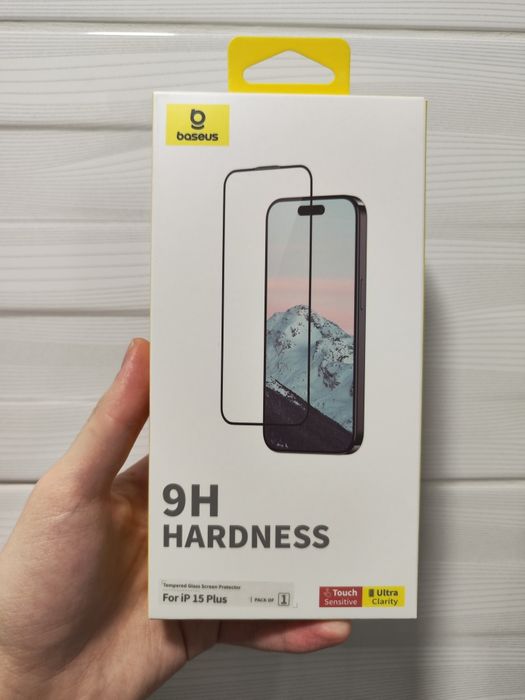 Защитное стекло Baseus для Apple iPhone 15 Plus /1 6 Plus. Премиум