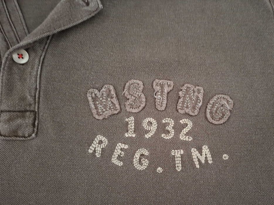 Polo Mustang 1932, tamanho M, castanho denim