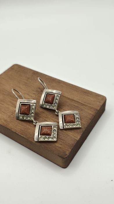 Srebrne Kolczyki Srebro Używane Próba 925 Biżuteria Vintage