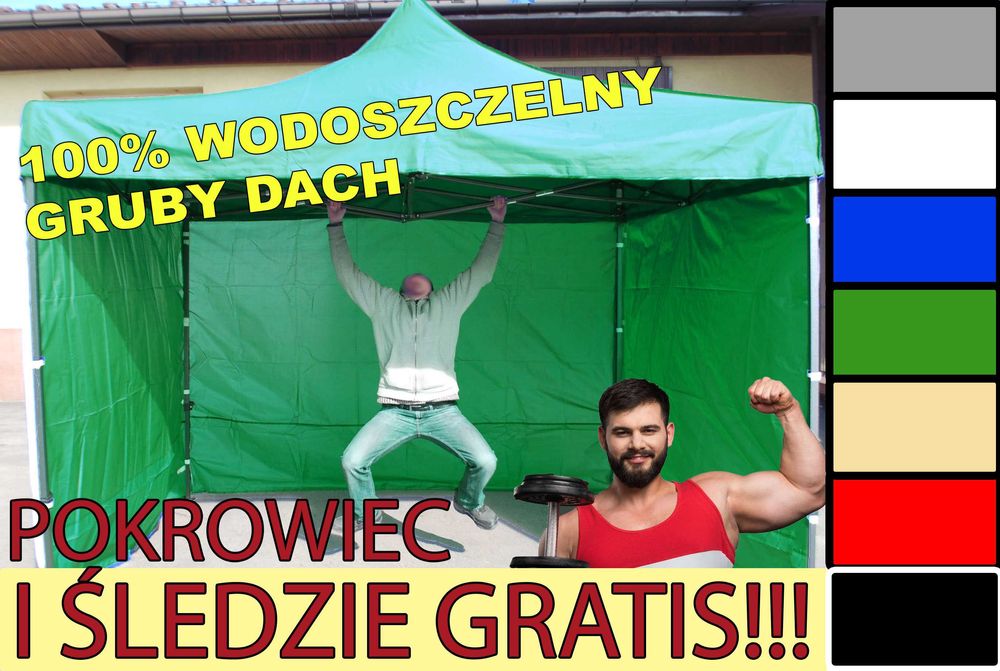 30kg 3x3 Namiot Handlowy Ogrodowy mobilny imprezowy bazarowy wystawowy