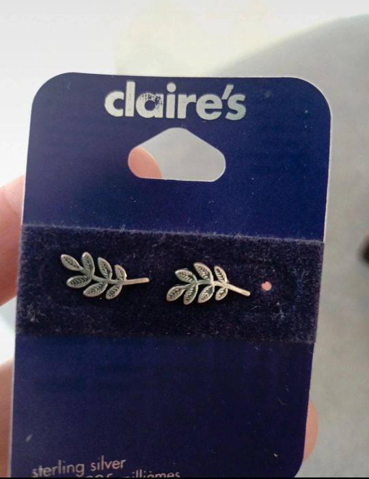 Kolczyki listki, srebro