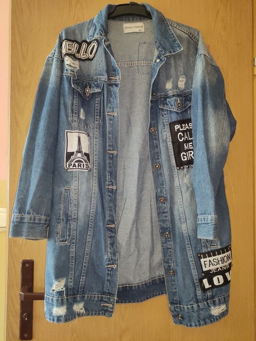 Kurtka Katana Długa Jeansowa Dżinsowa M/L