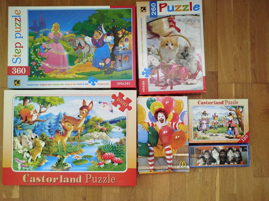 Пазлы 6 шт., + бонус